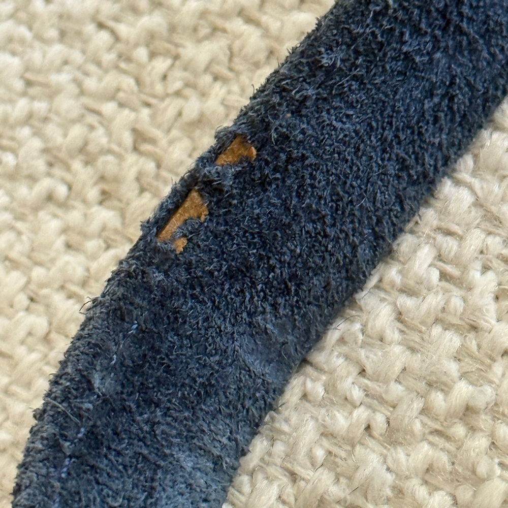 Escada Vintage Navy Suede Shoulder Bag - Picture 11 of 14